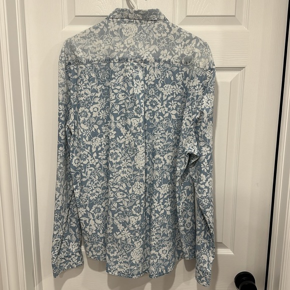 Paisley & Gray Flower Pattern Denim Shirt - Large - Picture 2 of 4
